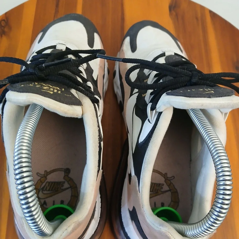 Nike Air Max 270 React Women 6.5 White Black Pink Shoes Sneakers AT6174-005